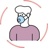 vetor ilustração do desenho animado homem vestem segurança face mascarar em volta fundo.