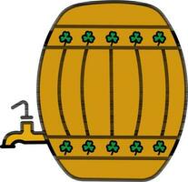 plano ilustração do uma barril. vetor