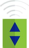 azul Wi-fi sinal com verde botão. vetor