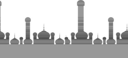 cinzento cor silhueta do mesquita dentro plano estilo. vetor