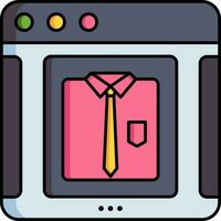 conectados compras camisa vestuário fazer compras local na rede Internet página ícone dentro cinzento e Rosa cor. vetor