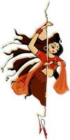 ilustração do hindu mitológico, deusa durga. vetor