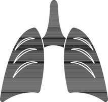 Preto e branco pulmões dentro plano estilo. vetor