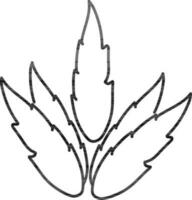 linha arte ícone do azadirachta indica neem. vetor