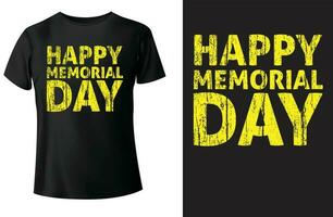 feliz memorial dia tipografia camiseta Projeto e vetor