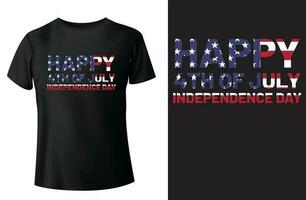 feliz 4º do Julho independência dia camiseta Projeto e vetor