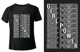 menina poder tipografia camiseta Projeto e modelo de vetor