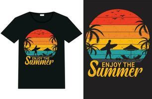 apreciar a verão, verão camiseta Projeto vetor