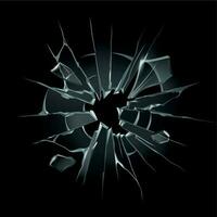 quebrado janela vidro. quebrado parabrisa, quebrado vidro ou rachadura janelas. fragmentos do computador tela isolado vetor ilustração conjunto