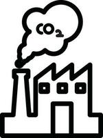 linha arte ilustração do fumaça Fora carbono dióxido co2 a partir de indústria ícone. vetor