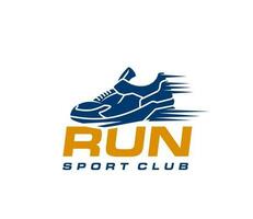 maratona corre esporte ícone com corredor atleta sapato vetor
