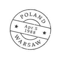 Varsóvia postagem, Polônia vintage postal carimbo vetor