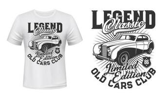 velho retro carros clube camiseta vetor brincar