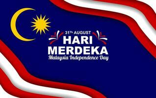 a comemorar Malásia independência dia em 31 agosto com vibrante bandeira Projeto vetor