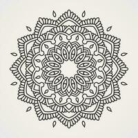 circular mandala com em forma de flor enfeites. adequado para hena, tatuagens, coloração livros vetor