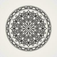 enfeites Formato uma círculo com contínuo linhas. adequado para hena, tatuagens, fotos, coloração livros. islamismo, hindu, buda, Índia, Paquistão, chinês, árabe vetor