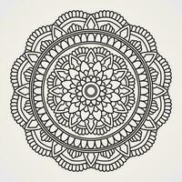 circular mandala com pétalas ao lado isto. adequado para hena, tatuagens, coloração livros vetor