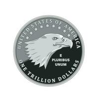 1 trilhão dólar moeda do Unidos estados do América isolado vetor