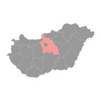 pragas município mapa, administrativo distrito do Hungria. vetor ilustração.