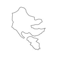 herceg novi município mapa, administrativo subdivisão do Montenegro. vetor ilustração.