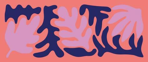 abstrato botânico arte fundo vetor. natural mão desenhado padronizar Projeto com Rosa coral, galhos. simples contemporâneo estilo ilustrado Projeto para tecido, imprimir, cobrir, bandeira, papel de parede. vetor