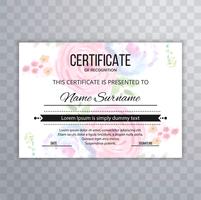 Certificado Premium modelo prêmios diploma illu floral colorido vetor