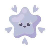 Estrela emoji kawaii ícone isolado vetor