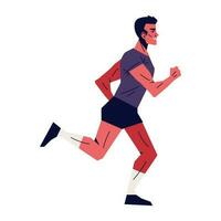corredor homem Esportes e fisica atividade ícone isolado vetor
