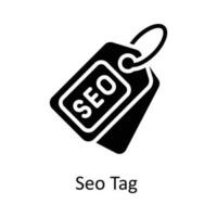 seo tag vetor sólido ícone Projeto ilustração. seo e rede símbolo em branco fundo eps 10 Arquivo