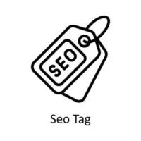 seo tag vetor esboço ícone Projeto ilustração. seo e rede símbolo em branco fundo eps 10 Arquivo