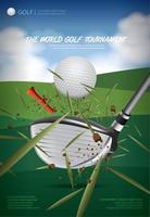 ilustração em vetor cartaz golfe campeonato
