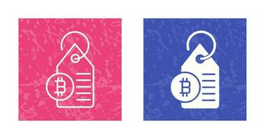 ícone de vetor de marca de rótulo de bitcoin