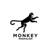 design de ilustração de ícone de logotipo de vetor de macaco de minimalismo premium