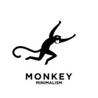 design de ilustração de ícone de logotipo de vetor de macaco de minimalismo premium