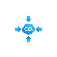ícone de vetor de redução de emissões de carbono de co2
