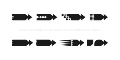 este é um conjunto de novas setas planas elegantes e incomuns com um acabamento triangular nítido vetor