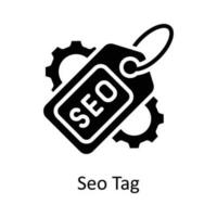 seo tag vetor sólido ícone Projeto ilustração. do utilizador interface símbolo em branco fundo eps 10 Arquivo