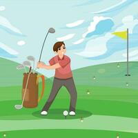 esporte golfe plano Projeto ilustração vetor