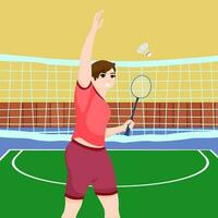 esporte badminton plano Projeto ilustração vetor