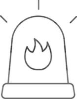 linha arte ilustração do fogo alarme ícone. vetor