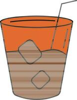 frio beber vidro ícone dentro Castanho e laranja cor. vetor