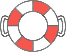 bóia salva-vidas ícone dentro vermelho e branco cor. vetor