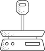 eletrônico pesagem máquina ícone dentro Preto linha arte. vetor