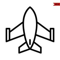 ícone de linha de avião vetor