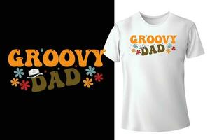 melhor ondulado groovy retro tipografia do pai t camisa Projeto vetor