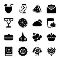 Comida e presentes vetor ícones