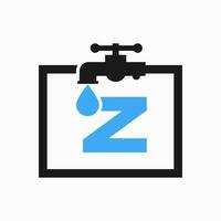 carta z encanador logotipo Projeto. encanamento água logotipo modelo vetor