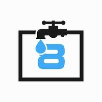 carta 8 encanador logotipo Projeto. encanamento água logotipo modelo vetor