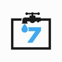 carta 7 encanador logotipo Projeto. encanamento água logotipo modelo vetor