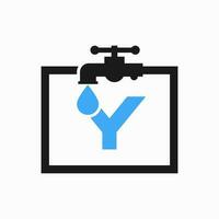 carta y encanador logotipo Projeto. encanamento água logotipo modelo vetor
